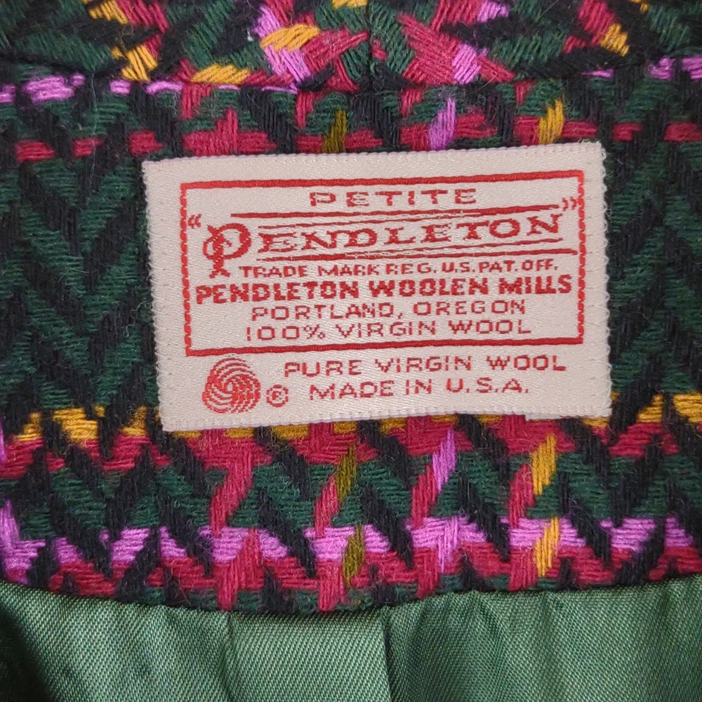 Pendleton Petite 100% Wool Fully Lined Single Button LS Plaid Blazer Jacket Sz 6 - Picture 3 of 12